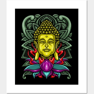 buddha x mandala Posters and Art